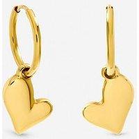 Jon Richard Gold Plated Waterproof Heart Charm Hoop Earrings