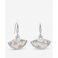 Jon Richard Rhodium Plated Mother Of Pearl Fan Earrings