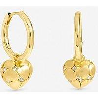 Jon Richard Gold Plated Satin Heart Earrings