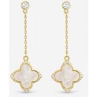 Jon Richard Gold Plated Mother Of Pearl And Pearl Drop Clover Earrings