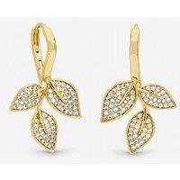 Jon Richard Gold Plated And Cubic Zirconia Leaf Earrings