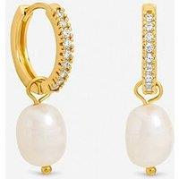 Jon Richard Gold Plated Real Freshwater Pearl Huggie Earrings