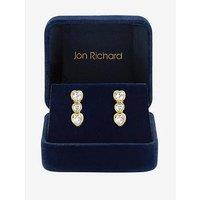 Jon Richard Gold Plated Cubic Zirconia Heart Drop Earrings