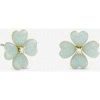 Jon Richard Gold Plated And Mint Green Flower Stud Earrings