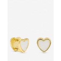 Jon Richard Gold Plated Mother Of Pearl Heart Hoop Earrings