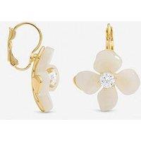 Jon Richard Gold Plated Resin Flower Drop Earrings