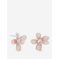 Jon Richard Silver Plated Blush Pink Flower Earrings