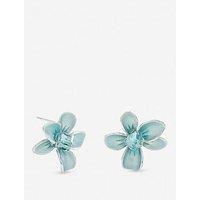 Jon Richard Silver Plated And Blue Flower Earrings