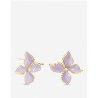 Jon Richard Gold Plated And Purple Petal Flower Earrings