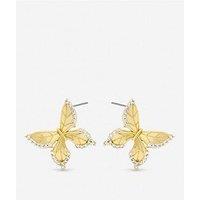 Jon Richard Gold Plated And Crystal Edge Butterfly Clip Earrings