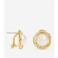 Jon Richard Gold Plated Crystal Halo And Pearl Clip Earrings