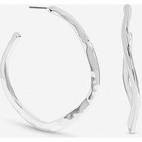 Mood Silver Plated Large Molten Hoops
