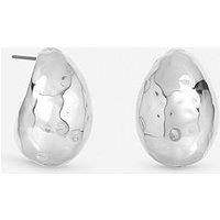 Mood Silver Plated Textured Dome Hoops