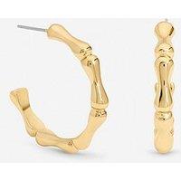 Mood Gold Polished Bamboo Hoop Earrings