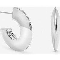 Jon Richard Silver Plated Flat Disk Hoop Earrings
