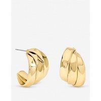 Jon Richard Gold Plated Multirow Molten Hoop Earrings