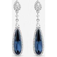 Jon Richard Silver Plated Crystal And Sapphire Drop Earrings