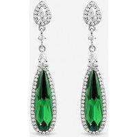 Jon Richard Gold Plated Crystal And Emerald Drop Earrings