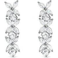 Jon Richard Rhodium Plated Cubic Zirconia Floral Earrings