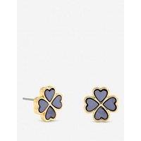 Jon Richard Gold Plated And Lilac Clover Heart Stud Earrings