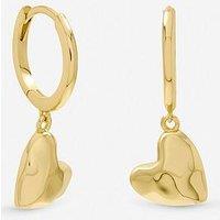Inicio Gold Plated Molton Heart Huggie Earrings - Gift Pouch