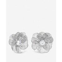 Jon Richard Rhodium Plated Crystal Statement Flower Earrings