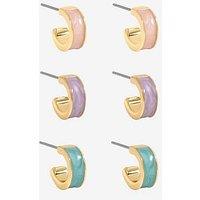 Mood Gold Plated Pastel Hoop Earrings - Pack Of 3