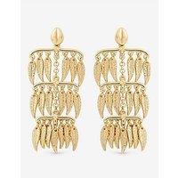 Mood Gold Plated Cascading Leaf Earrings