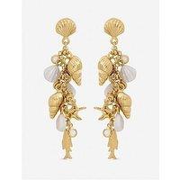 Inicio Gold Plated Droplet Shell Earrings - Gift Pouch
