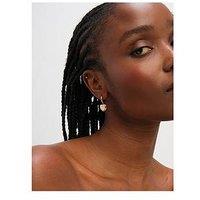 Inicio Gold Plated Mother Of Pearl Heart Earrings - Gift Pouch