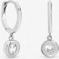 Jon Richard Jonrichard Silver Plated Cubic Zirconia Bezel Huggie Earrings