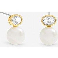 Jon Richard Gold Plated Crystal And Pearl Drop Earrings