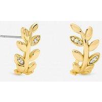 Jon Richard Gold Plated And Crystal Leaf Earrings