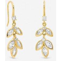 Jon Richard Gold Plated And Crystal Leaf Drop Fish Hook Earrings