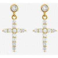 Jon Richard Gold Plated Cubic Zirconia Cross Earrings