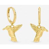 Jon Richard Gold Plated Hummingbird Charm Hoop Earings