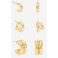 Mood Gold Plated Hoops - Pack Of 3