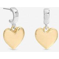 Mood Two Tone Heart Huggie Earrings