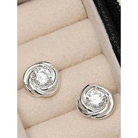 Jon Richard Silver Plated And Crystal Knot Earrings