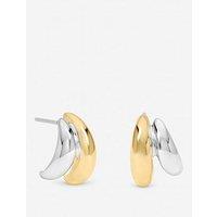 Jon Richard Two Tone Double Row Hoop Earrings