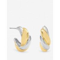 Jon Richard Two Tone Twist Hoop Earrings