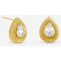 Jon Richard Gold Plated And Crystal Tear Drop Stud Earrings