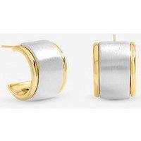 Jon Richard Two Tone Satin Hoop Earrings