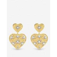 Jon Richard Two Tone Clover Cut Out Heart Earrings