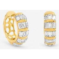 Jon Richard Gold Plated And Crystal Baguette Hoop Earrings