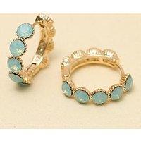 Jon Richard Gold Plated And Blue Round Hoop Earrings