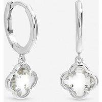 Inicio Crystal Clover Charm Huggie Hoops