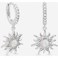 Inicio Opal Sunburst Charm Hoops
