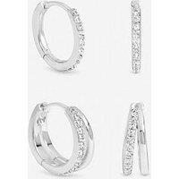 Inicio Polished And Pave Hoops - Pack Of 2