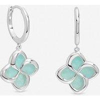 Inicio Turquoise Clover Huggie Hoops